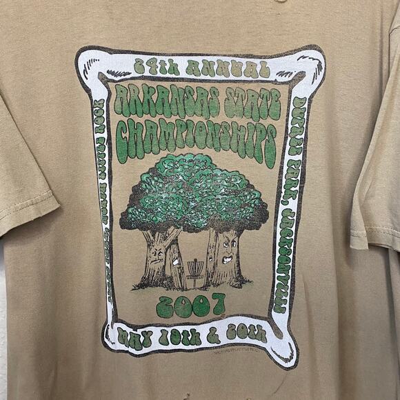 VTG Y2K Distressed Hippie Arkansas Graphic Tee shirt - Picture 2 of 11